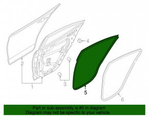 Door seal rear right Hyundai Elantra AD 17-20