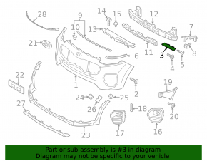 Front bumper mount, left wing, Kia Sportage 17-22