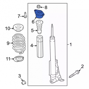 Shock absorber support rear left Ford Ecosport 18-22 FWD