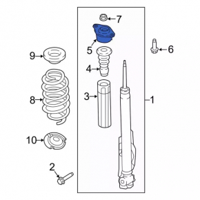 Shock absorber support rear left Ford Ecosport 18-22 FWD