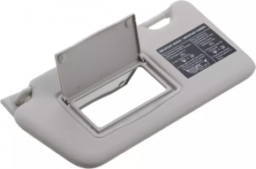 Left visor Nissan Versa Note 13-19 gray, with mirror, without hook