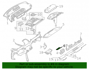 Front panel trim, left lower Mercedes W167 GLE 350 450 20-24, dark gray
