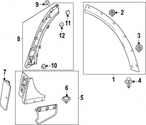 Rear left mudguard for Mazda CX-90 24-26