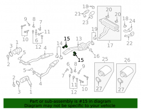 Right middle exhaust pipe bracket for Porsche Cayenne 19-26 with support