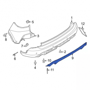 Ford Escape MK4 23 Rear Bumper Lip - Silver for Towbar