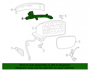 Right mirror turn signal Mazda CX-9 16-