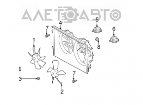 Left cooling fan impeller for Lexus ES300 ES330
