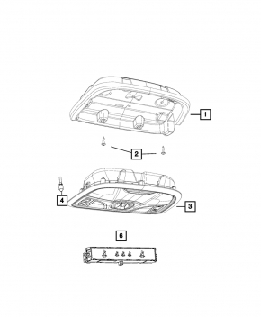 Front light Jeep Cherokee KL 14 - under sunroof, gray, scratches