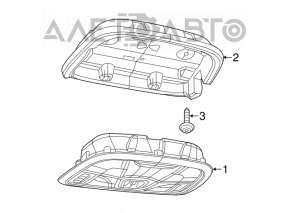 Front light Jeep Cherokee KL 14 - under sunroof, gray, scratches