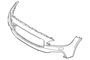 Front bumper bare Volvo V90 17-20 usa T5, T6 without parking sensors and headlight washers