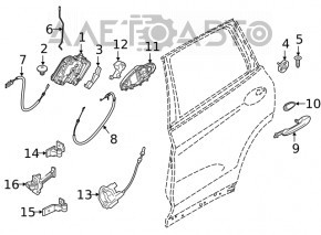 Door hinge lower rear right BMW X7 G07 19-