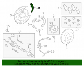 Right parking brake assembly for Toyota Prius V 12-17