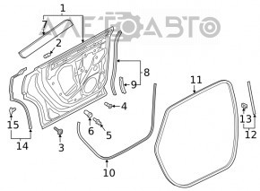 Door seal rear left Audi Q8 19- rear