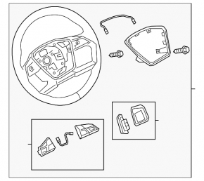 The steering wheel is bare Audi E-Tron 19-23 leather dark gray with heating, without buttons and paddles.