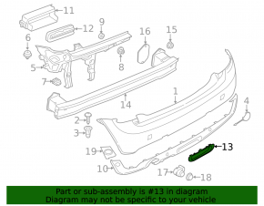 Rear light trim on bumper Mini Cooper F56 3d 14-21 dorest black