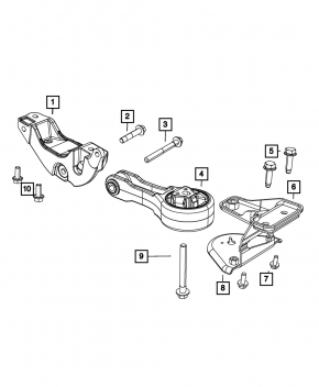 Chrysler 200 11-14 2.4 6-speed rear engine mount bracket
