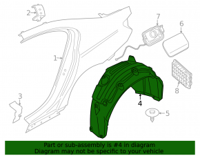 Rear right mudguard BMW 5 G30 17-23