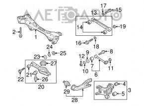 Rear subframe Hyundai Sonata 11-11 rusty