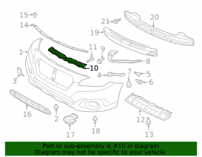 Subaru Outback 15-19 front bumper center upper mount