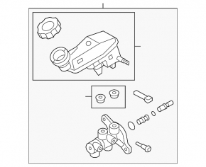 Master brake cylinder complete with reservoir Hyundai Elantra UD 11-16 automatic transmission