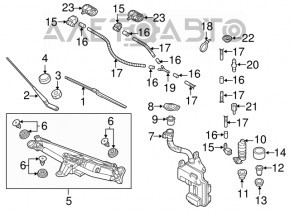 Audi A3 8V 15-20 type 2 washer reservoir without cap and filter