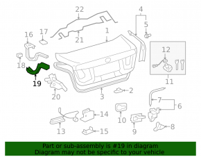 Trunk hinge trim leftLexus LS460 LS600h 07-09 broken fastening