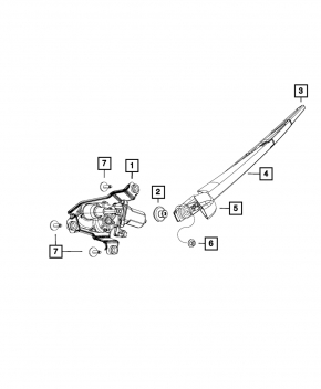 Rear wiper linkage with motor for Jeep Cherokee KL 14-18