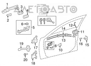 Front left door stop for Toyota Camry v50 12-14 USA