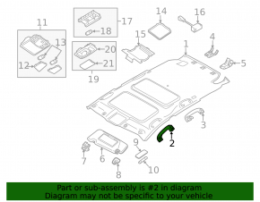 Front left roof handle for Nissan Murano z51 09-14