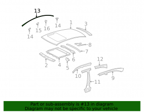 Roof lining right Lexus LS460 LS600h 07-12 chrome, painted