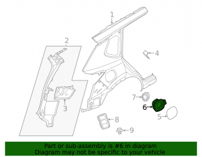Nissan Rogue 21-24 US built fuel door housing