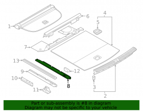 Trunk floor left Audi Q5 80A 18-24 gray
