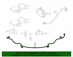 Lexus RX350 RX450h 16-19 Front Bumper Wiring