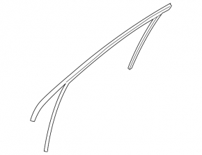 Front right glass seal with molding for Hyundai Santa FE 19-23 chrome
