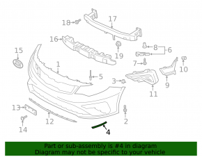 Front bumper mount left under headlight Kia Optima 16-