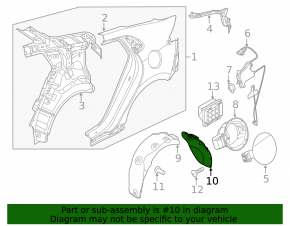 Rear mudguard right rear part Hyundai Ioniq 17-22