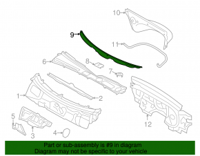 Windscreen wiper seal Audi A4 B8 08-16