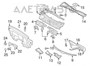 Windscreen wiper seal Audi A4 B8 08-16