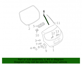 Right tailgate shock absorber for Nissan Murano 2005-2007