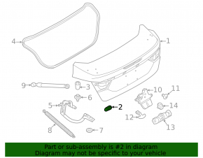 Trunk lid bumper right Ford Focus mk3 15-18 rest 4d