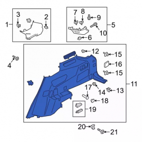 Right arch trim Ford Explorer 20 - black