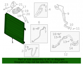 Air conditioning condenser radiator Land Rover Range Rover 22-25 3.0, 4.4