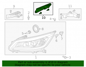 Honda Accord 13-15 front left headlight bracket (upper)