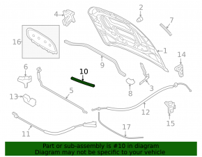 Right hood seal VW Jetta 19- on the radiator grille