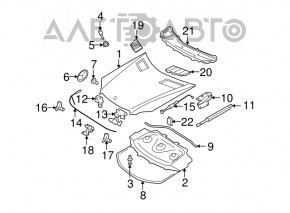 Bonnet hinge left Mercedes W164 ML