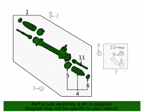 Lexus CT200h 11-17 steering rack without rods