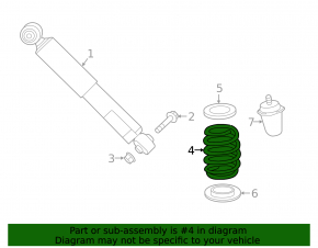 Rear right spring Lexus NX300h 15-21