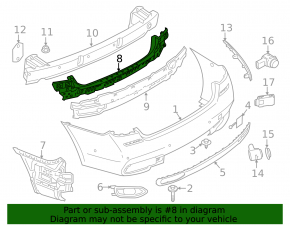 Rear bumper central mount BMW 7 G11 G12 16-19