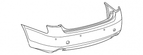 Bare rear bumper Lexus GS350 GS450h 08-11 without parking sensors