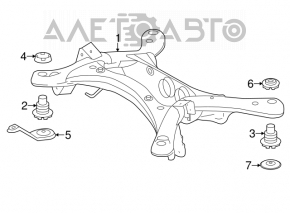 Rear subframe burr right Toyota Highlander 14-19
